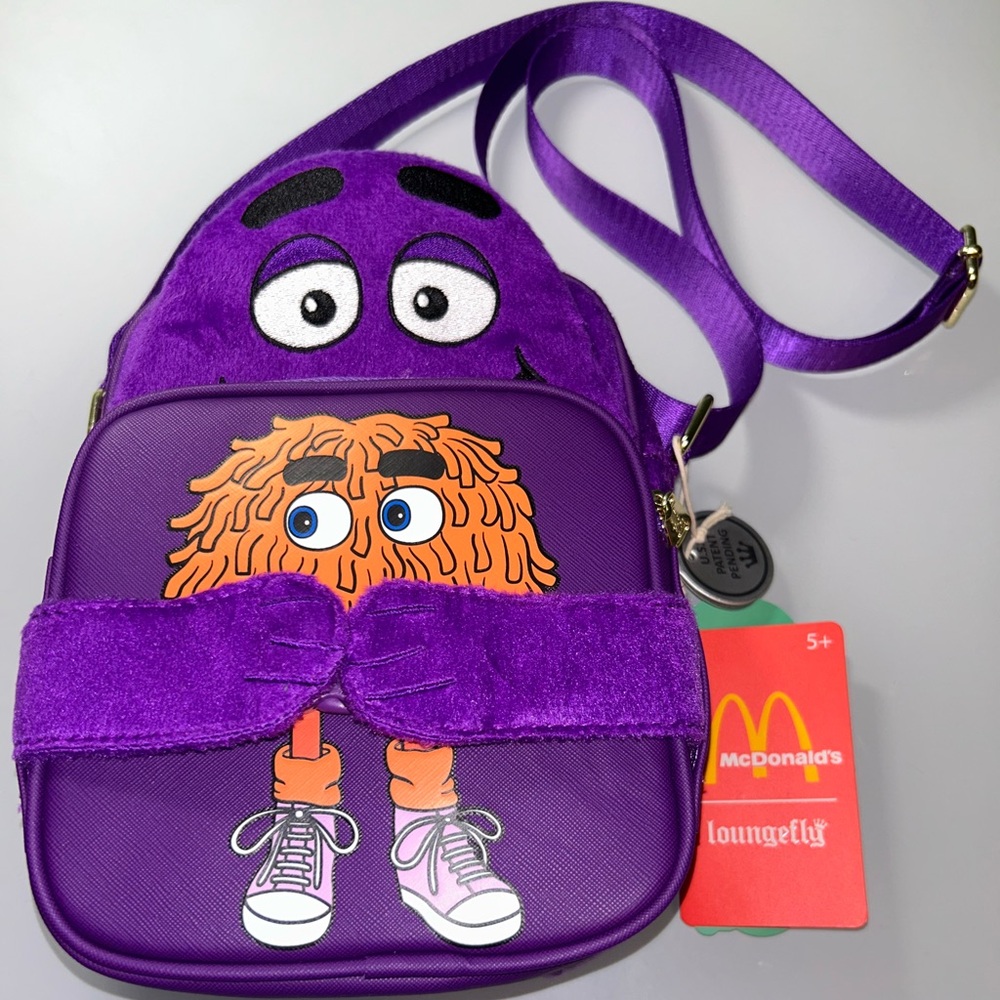Loungefly Purple McDonald's Monster Kids Crossbody Bag - Picture 2 of 4